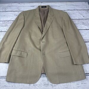 Andrew Fezza Beige Silk Formal  Blazer/Party Jacket 48 R Reg